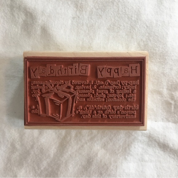 Catslife Press Wood Mounted Rubber Birthday Stamp - Picture 2 of 3